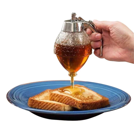 Meleira Dispenser para Mel em Acrílico 300ml – Pote com Suporte